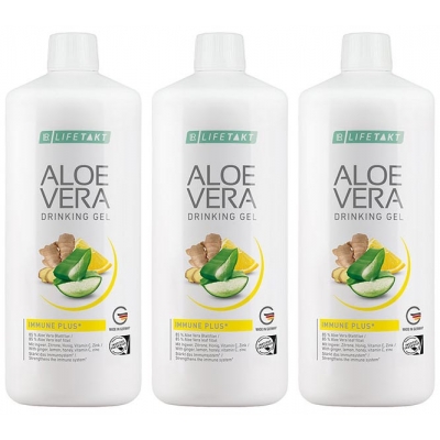 Aloes żel do picia imbir miód cytryna LR Lifetakt Immune Plus 1000ml trójpak Aloe Vera