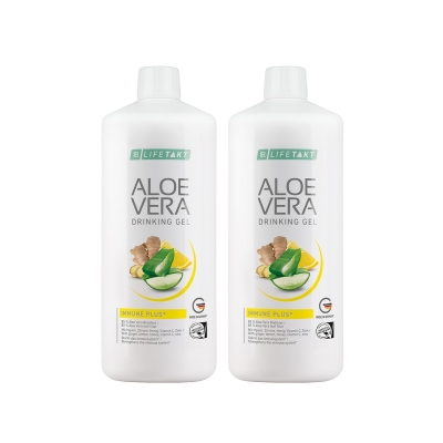 Aloes żel do picia imbir miód cytryna LR Lifetakt Immune Plus 2x1000ml Aloe Vera DWUPAK