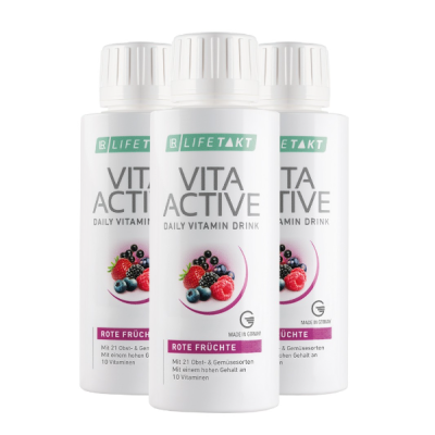 Vita Active Red Fruit z Koncentratem z 21 Owoców i Warzyw (3 x 150 ml)